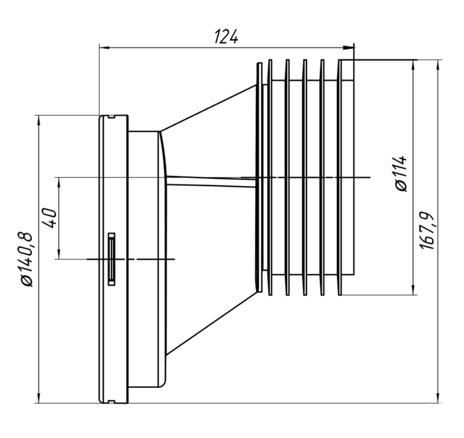 Манжета эксцентр. для унитаза жесткая W0420 (40) Ани пласт