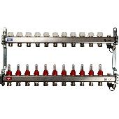 Коллектор из нерж. стали с расх. с клапаном вып. воздуха и слив 11 вых. STOUT SMS-0927-000011