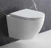 Подвесной унитаз Аврора (49,5см безободковый,смыв торнадо, сиденье дюро м/лифт быстросъем), Terminus