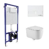 Комплект: инсталляция NOVUM525,кнопка L1 белая,унитаз Tornas Rimless,сид.м/лифт 043429,BERGES