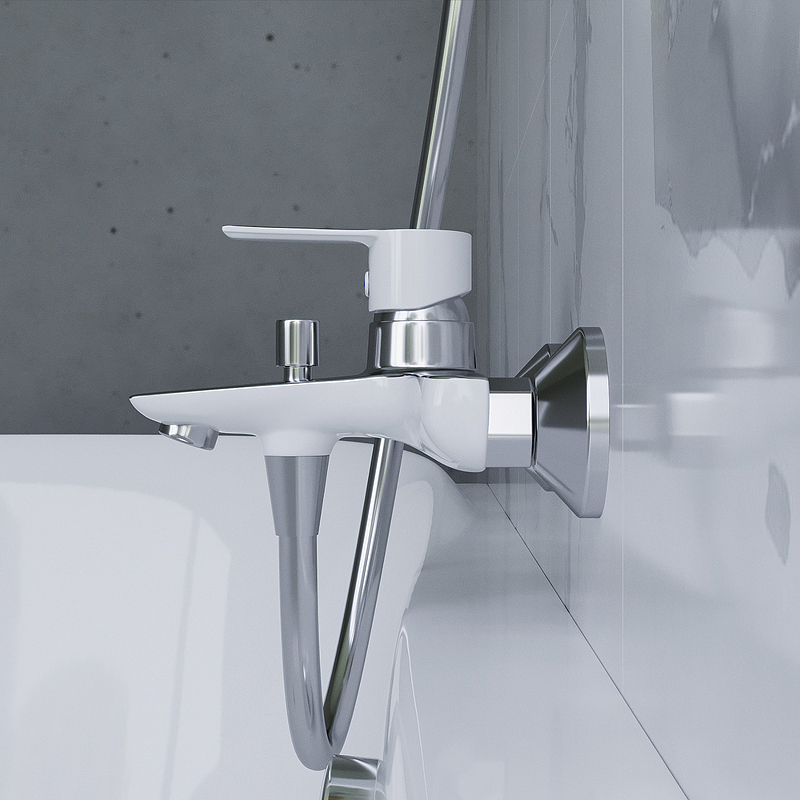 Смеситель для ванны излив 130мм Origin Elegance БЕЛЫЙ 841000000 Damixa