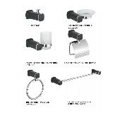 A12200F-6 Набор аксессуаров для ванной комнаты 6 в 1 НЕЙЛОН ACCOONA Цвет: черный
