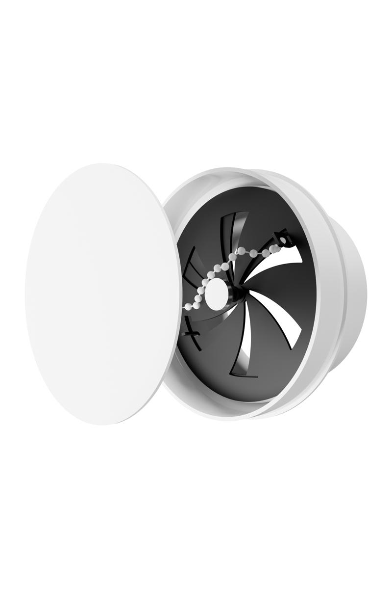 Решетка вентиляционная теневая SH фланец D100 сетка разъемная на магнитах D120 ERA