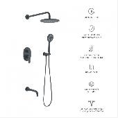 Душевой комплект NARDIS 3R с внутренней частью, ручной, верхний душ, черный матовый, BERGES