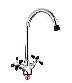 A4582F Смеситель для кухни ACCOONA высокий с гайкой хром/черный (10)