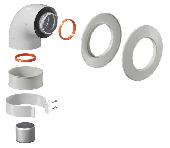 Коакс.отвод 60/100 KRATS (Baxi (кроме ECO Nova/Classic) Vaillant, Haier) хомут в ком.+ втул. D60 L-5