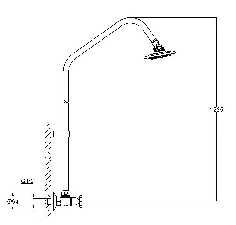 Смеситель для душа со стойкой G-lauf JIK16-A102-А SOLONE