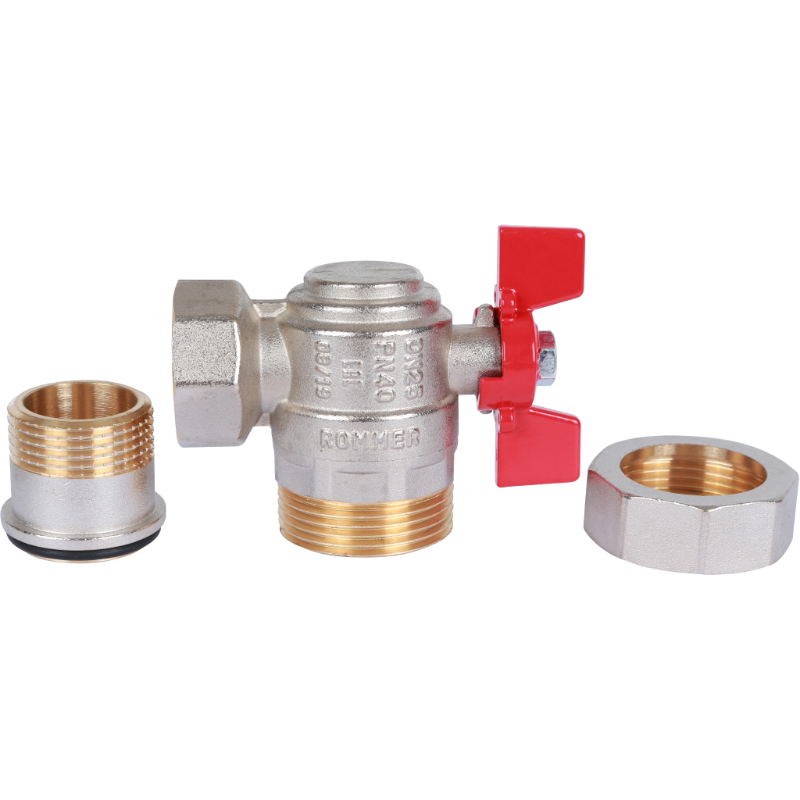 Rommer шаровой кран угловой с американкой 1