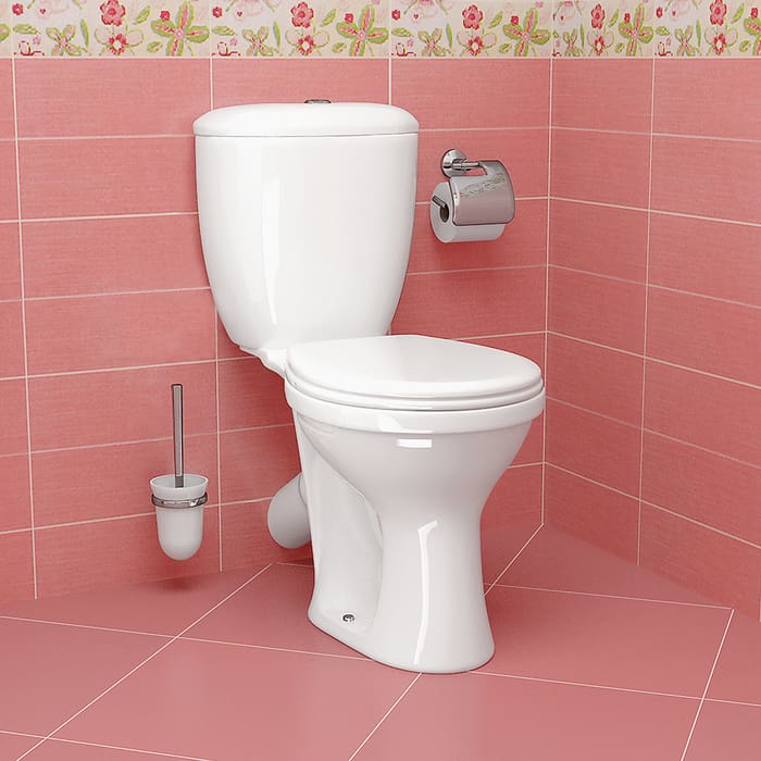 Унитаз-компакт Виктория (косой вып., ниж. подв., 1-реж. арм., сид.полипропилен), SANTERI