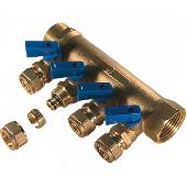 TIM Коллектор с шар.кран. 3/4