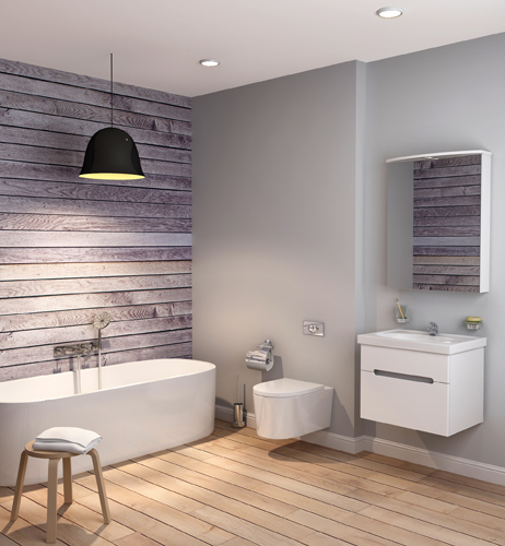 Сиэтл 60 DB1 Тумба подвесная+умывальник белая (рак.Фостер 60), ЯМЕБЕЛЬ