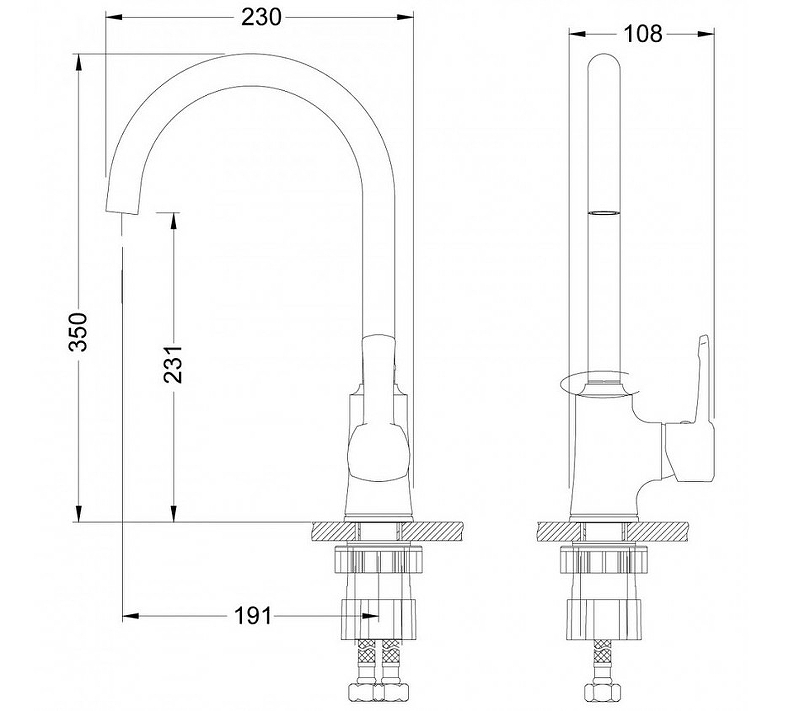 Смес. д/кухни с повор. изливом LEMARK EVITTA  (LM0505C)