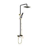 A8304WF Душевая система ACCOONA со смесителем и тропическим душем латунь Цвет: черный+золото (5)