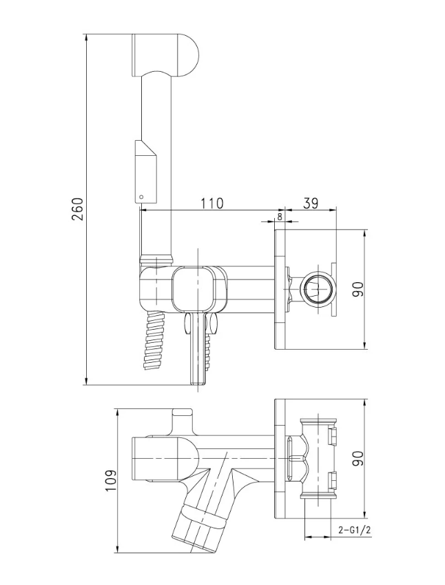 Смес. с гиг.душем встраиваемый LEMARK SOLO (LM7165C)