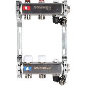 Коллектор из нерж.стали без расходомера с клапаном вып. воздуха и слив 2 вых. ROMMER RMS-3201-000002