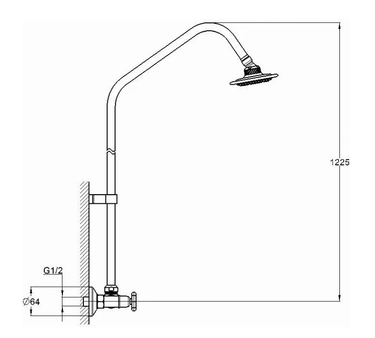 Смеситель для душа со стойкой G-lauf JIK16-B102-А с лейкой SOLONE