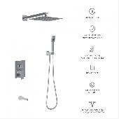 Душевой комплект VENTAS 3S с внутренней частью, ручной, верхний душ, излив,  хром сильвер, BERGES