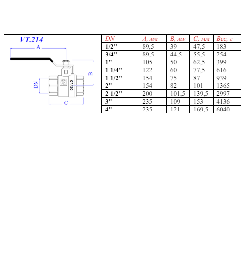 VT.214 Кран шар.(вода) 4