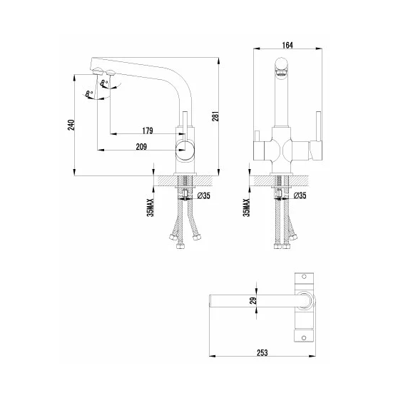 Смес. д/кухни с доп подкл к фильтру LEMARK COMFORT (LM3061C)