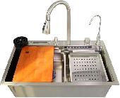 Мойка многофункц.750*460*220 PVD мат.сатин(смес,доз-р,ринзер,фильтр кран,сифон,доска) KN754505,KNOIS