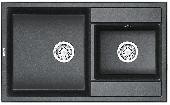 Мойка кухонная кварц GR-8201 ШВАРЦ Granula (мет. сифон), GRANULA