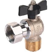 Кран шар.(вода) с накидной гайкой угловой НР  3/4