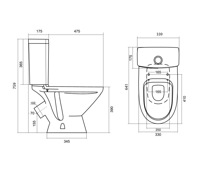 Унитаз-компакт ЛИГА 2 РА (косой вып., 2-х реж.арм., сид.полипропилен) 1WH302197, Сантек