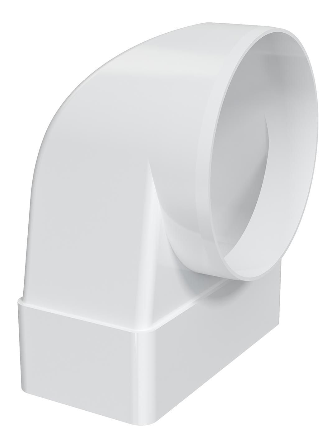 Соединитель угловой  плоского воздуховода с круглым пластик 90° 60х120/D100 ERA 612СК10КП