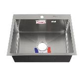 GFfrank Мойка врезная 60х50 см (толo.2,0 х 0,6 мм) глубина 200 мм + большой сифон с переливом 60502