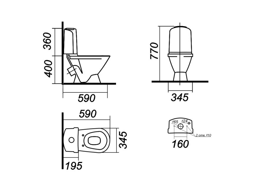Унитаз-компакт Classic Luxe SL TM (косой вып., ниж.подв., 2-реж.арм., сид.термопл. м/л), SANITA LUXE
