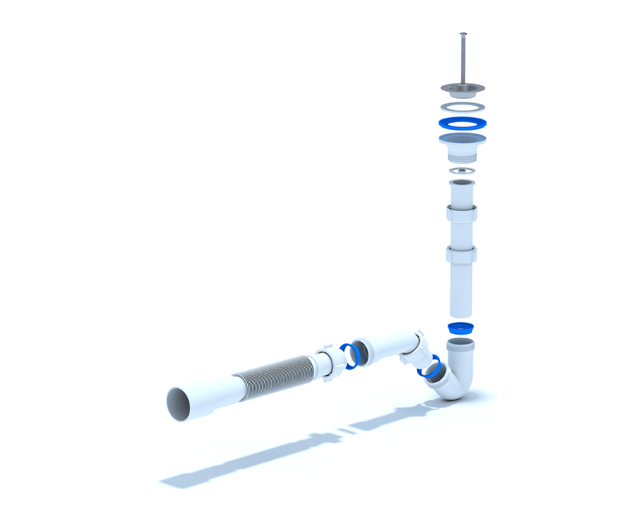 Сифон для биде 1 1/4 х 32 с трубой 32х40/50 BD1016 (30)  Ани пласт