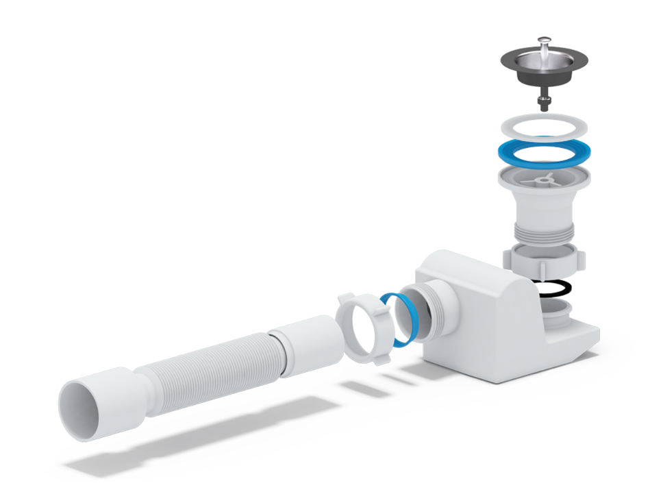 Сифон для душ.поддона 1 1/2*40 с гофрой 40*50 