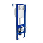 ОБРАЗЕЦ С ВЫСТАВКИ!Инсталляция для скрытого монтажа унитаза ATOM Line 410 кнопка хром глянец, BERGES