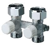 Узел нижнего подкл. с рег. байпасом .М24х19 (для стальных радиаторов) прямой FV 1424