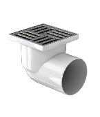 Трап d-110 горизонт. 150х150 мм нерж/пласт.