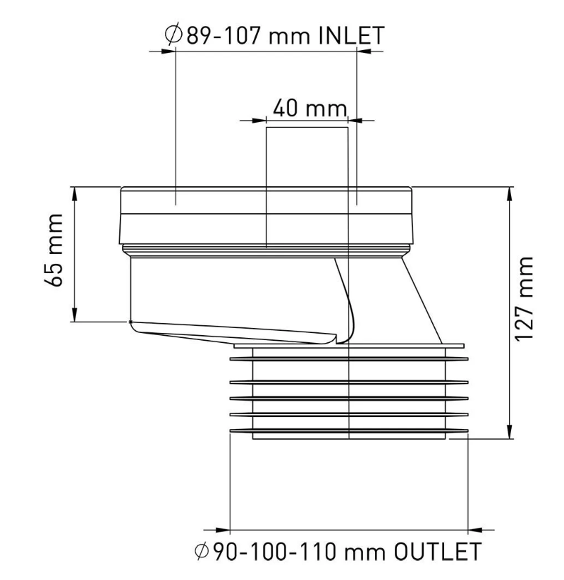 Эксцентрик 40 мм Ø110 I=127мм 7152 (20), NOVA PLASTIK