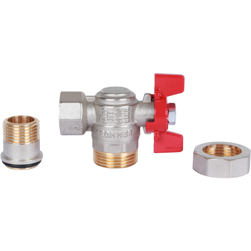Rommer шаровой кран угловой с американкой 1/2