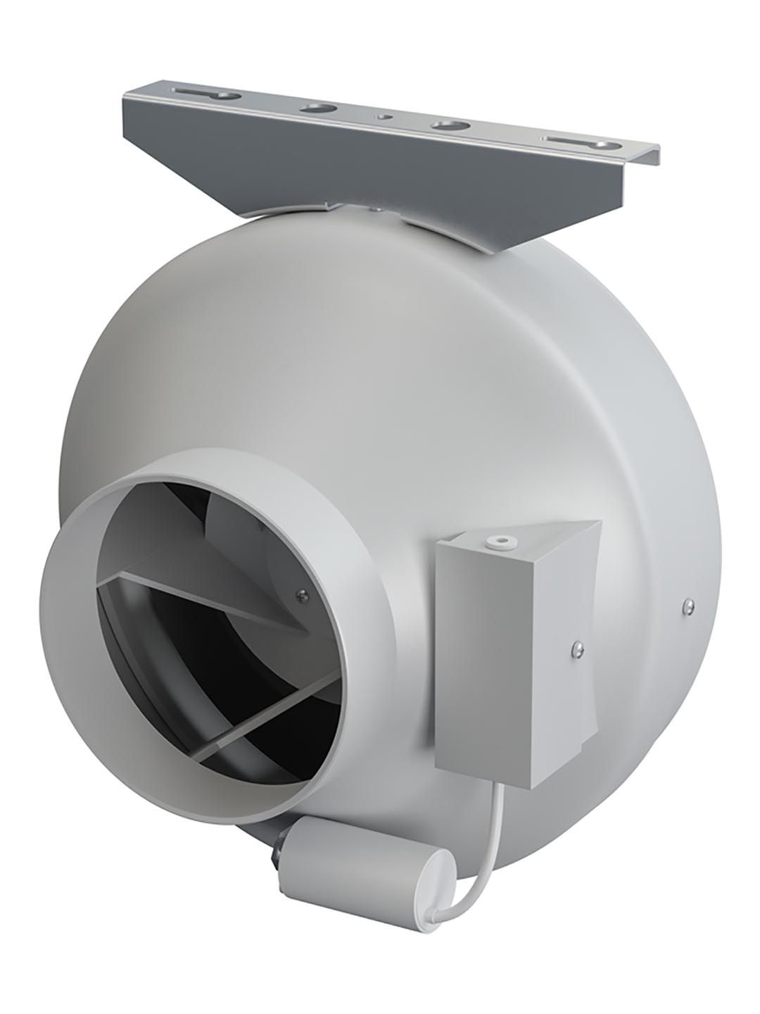 Вентилятор канальный D125 CYCLONE центробежный пластиковый корпус ERA PRO