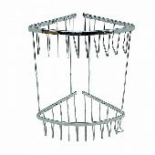 75053 САНАКС Полочка угловая овальная двойная 22 см из нержавеющей стали