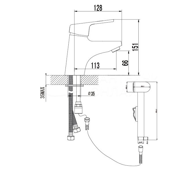 Смес. д/умывальника и биде LEMARK LUNA (LM4116C)