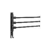 A11609-3 Полотенцедержатель поворотн.3-ой с 2крючками ACCOONA авиац.алюминий Цвет: черный (80)