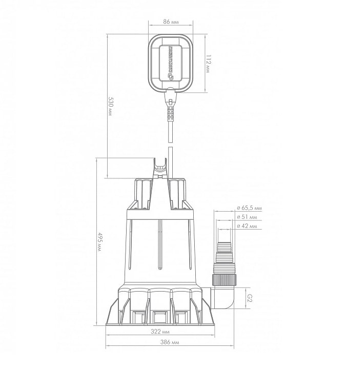 Насос ДЖИЛЕКС ДРЕНАЖНИК 550/14  5151 произв-ть 33 м³/ч, макс. напор 14 м,мощность 2000Вт