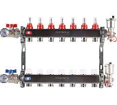 Коллектор из нержавеющей стали в сборе с расходомерами 7 вых. ROMMER RMS-1210-000007