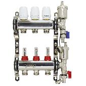 Коллектор из нерж. стали с расходомерами, воздухоотводчик и слив.кран 3 выхода ZOTA
