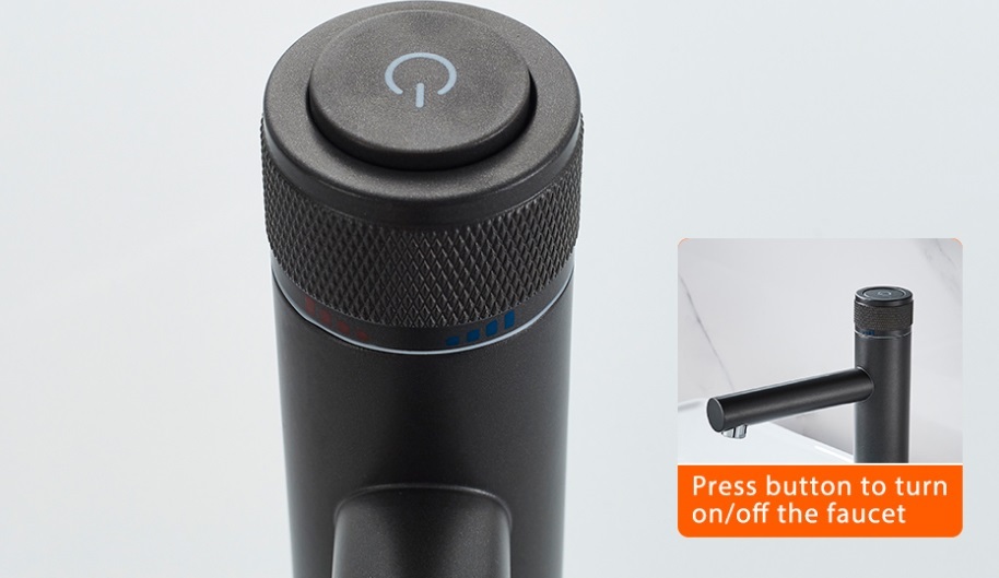 A90121F Смеситель для умывальника ACCOONA с гайкой Нажимной механизм Цвет: чёрный