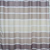 01-03 САНАКС Штора в ванную комнату без колец - ГОРИЗОНТАЛЬНЫЕ КОРИЧНЕВЫЕ ПОЛОСКИ- полиэстэр
