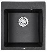 Мойка кухонная кварц GR-4651 ЧЕРНАЯ Granula (мет. сифон), GRANULA