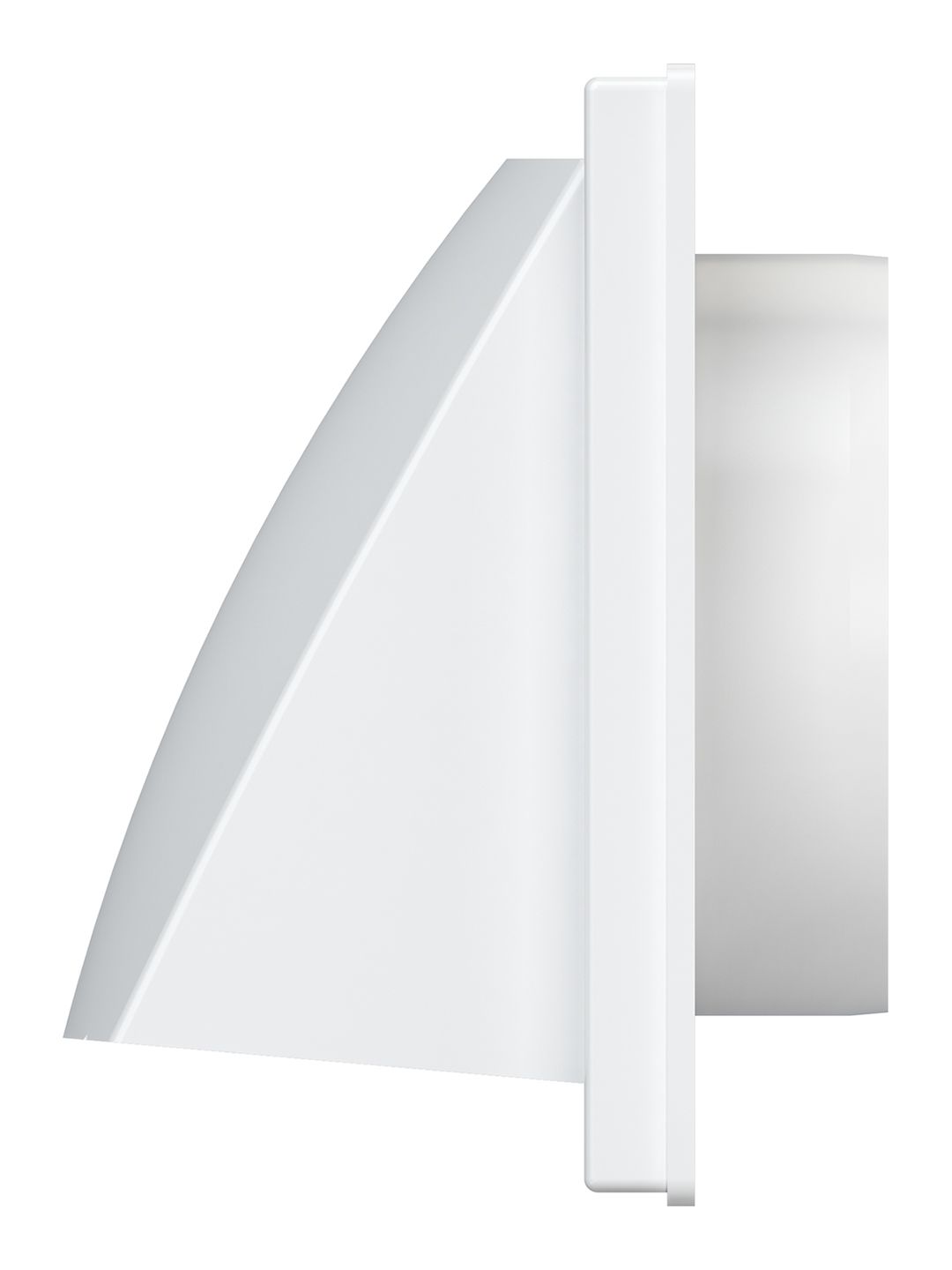 Выход стенной вытяжной с обратным клапаном 150х150 с фланцем D100 бел.1515К10ФВ