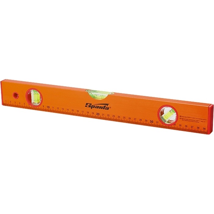 Уровень алюминиевый 1000мм 3 глазка желтый линейкаSPARTA