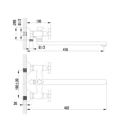 Смес. д/ванны LEMARK BENEFIT (LM2512С)
